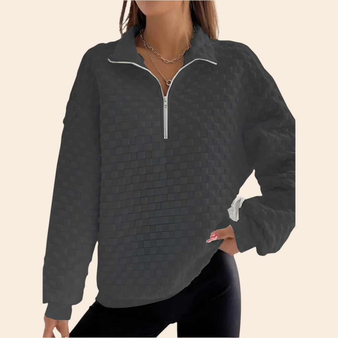 Catherine – Trendy Women's Sweater with Zipper
