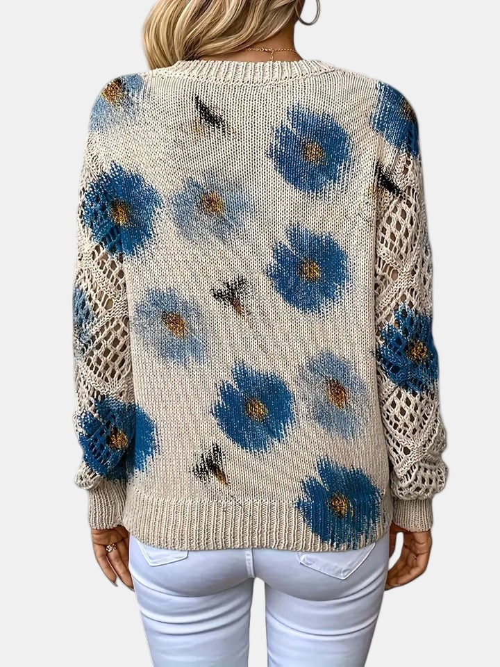 Julia – Lightweight Women’s Floral Knit Cardigan