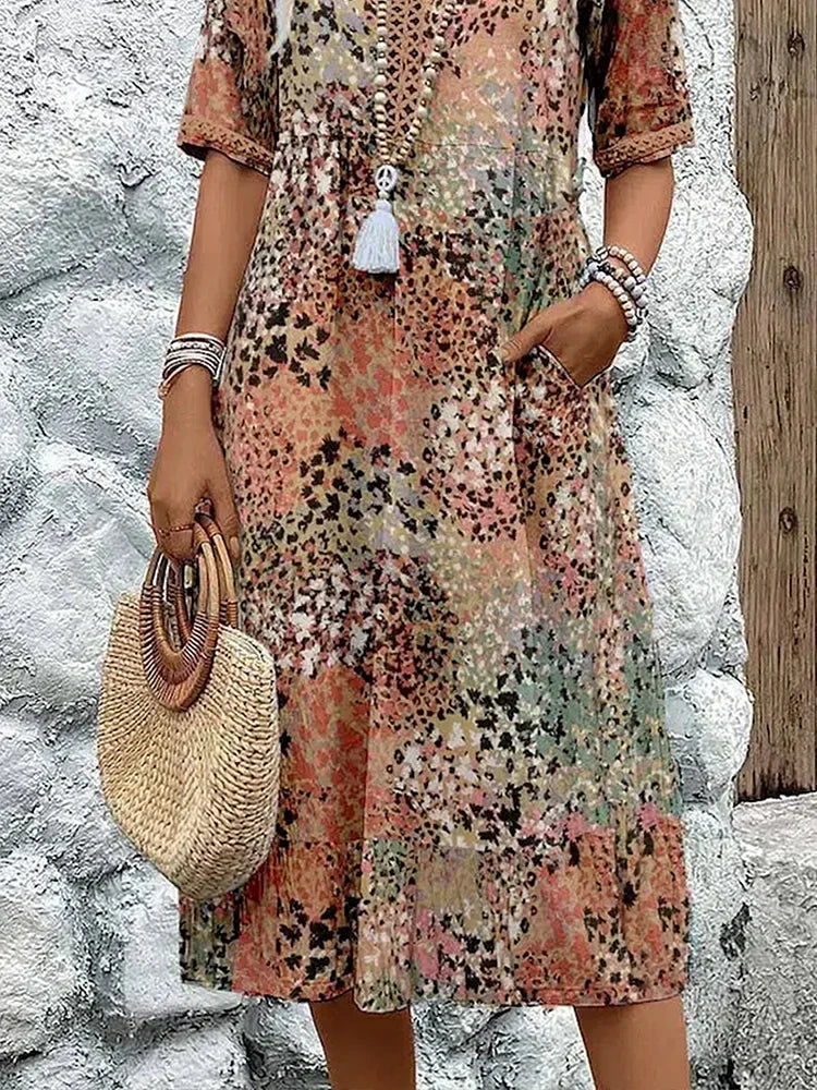 Bada – Elegant Vibrant Women’s Midi Dress