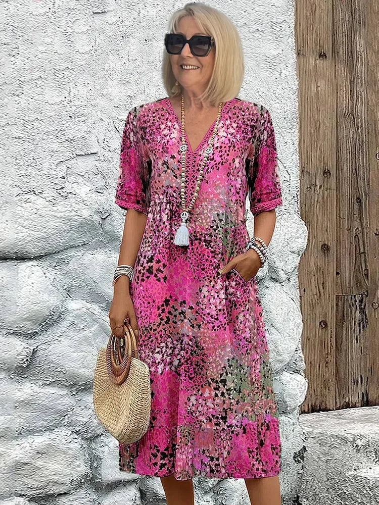 Bada – Elegant Vibrant Women’s Midi Dress