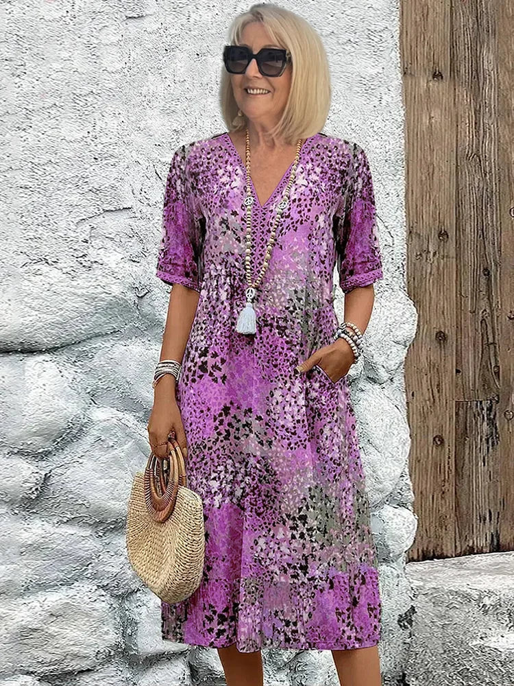 Bada – Elegant Vibrant Women’s Midi Dress