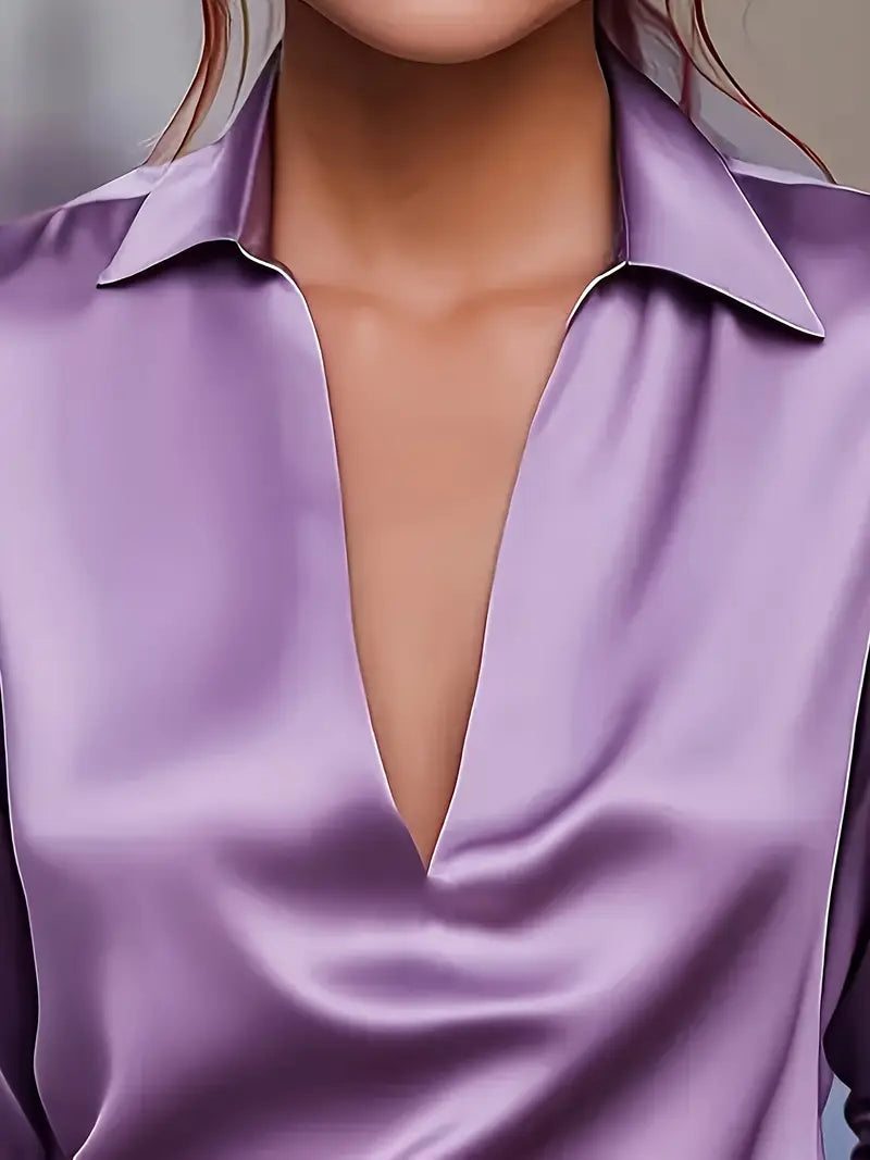 Rhiley – Satin Women’s V-Neck Blouse