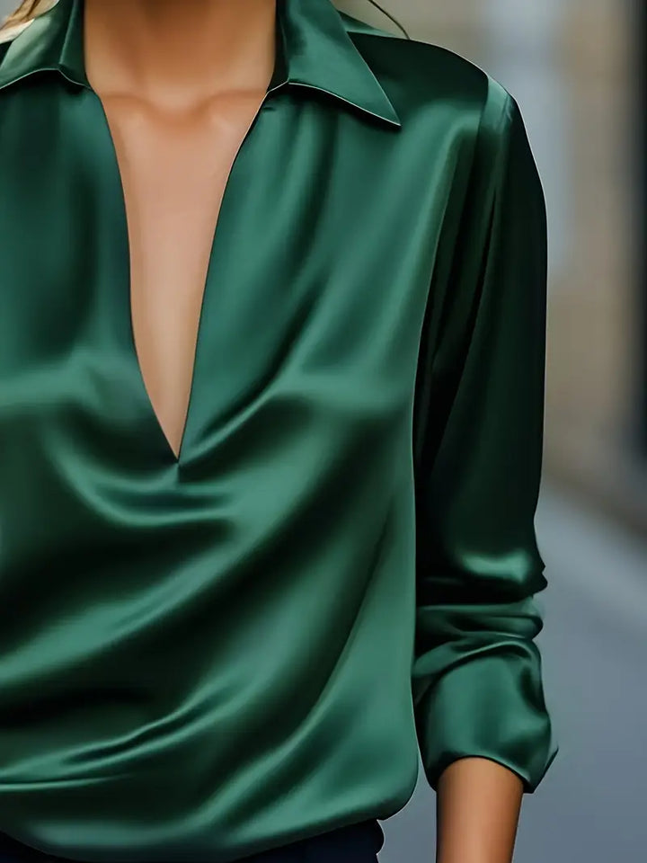 Rhiley – Satin Women’s V-Neck Blouse