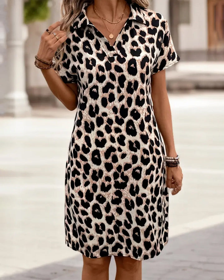 Zyra – Women’s Leopard Print Midi Dress