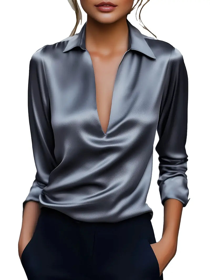 Rhiley – Satin Women’s V-Neck Blouse