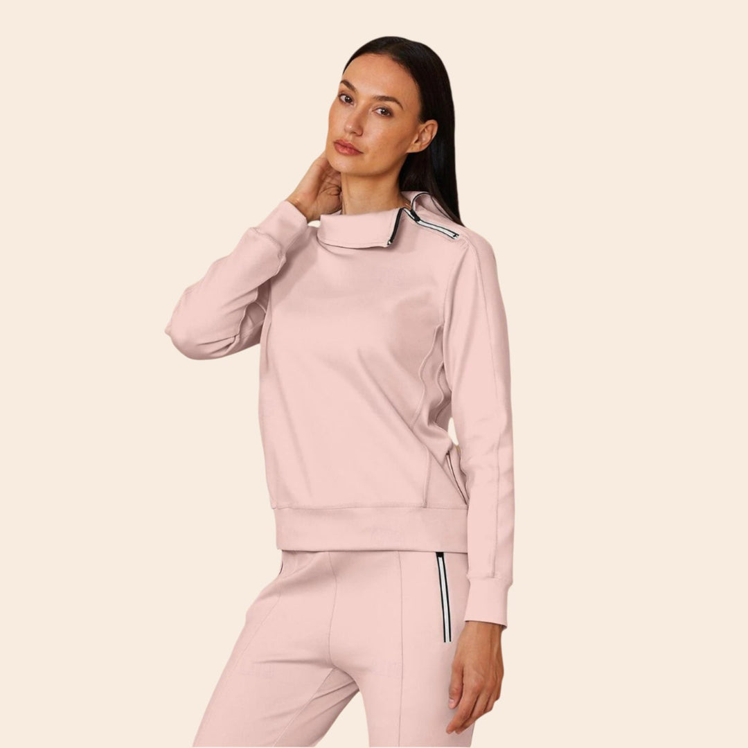 Lalaine – Irregular-Collar Women’s Golf Pullover & Pant Set