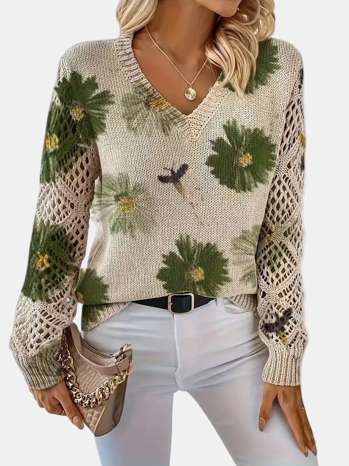 Julia – Lightweight Women’s Floral Knit Cardigan