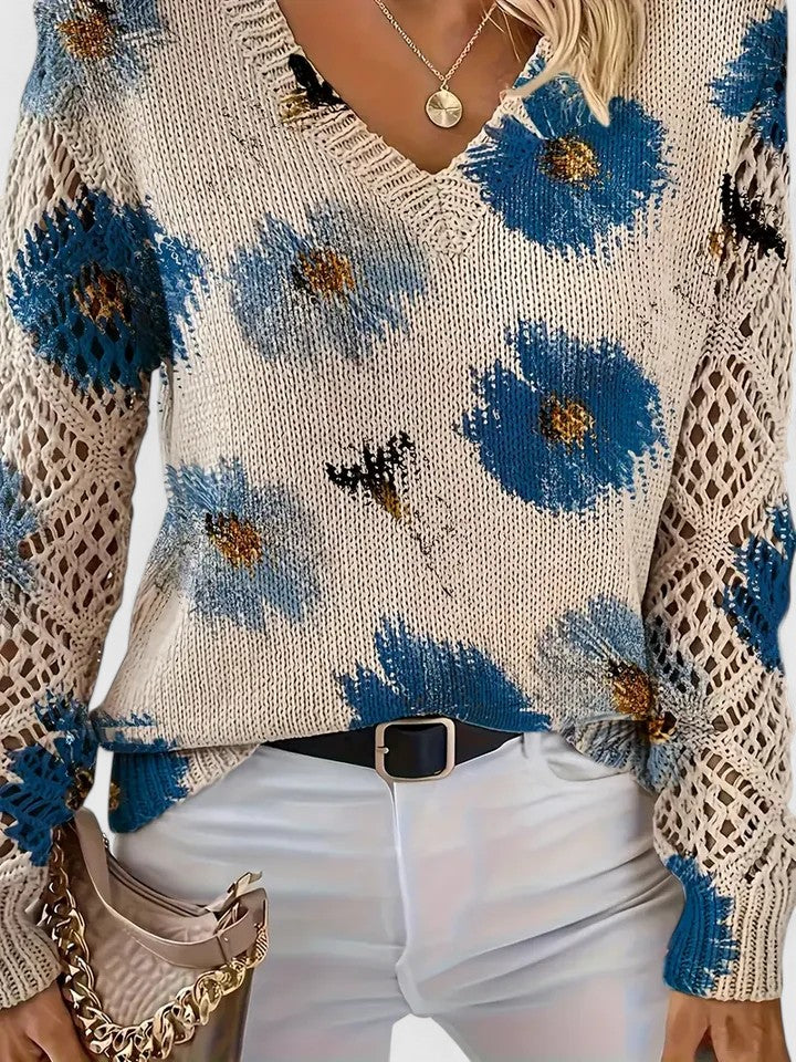 Julia – Lightweight Women’s Floral Knit Cardigan