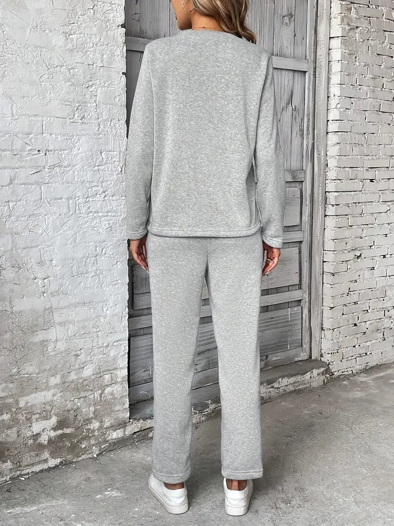 Charice – Women’s Cotton-Blend Lounge Set with Drawstring Joggers