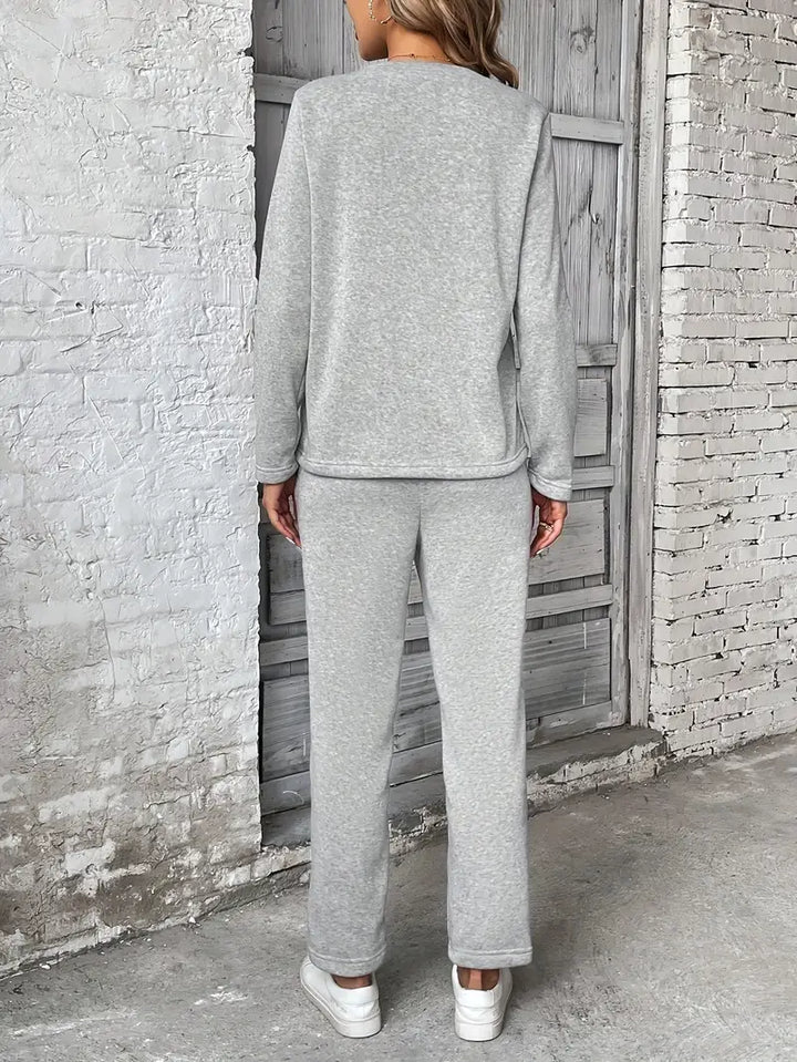 Charice – Women’s Cotton-Blend Lounge Set with Drawstring Joggers