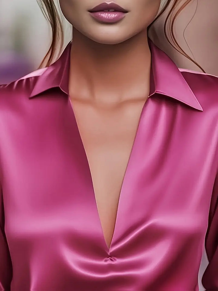Rhiley – Satin Women’s V-Neck Blouse