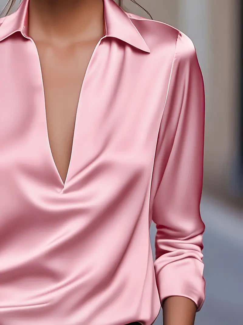 Rhiley – Satin Women’s V-Neck Blouse