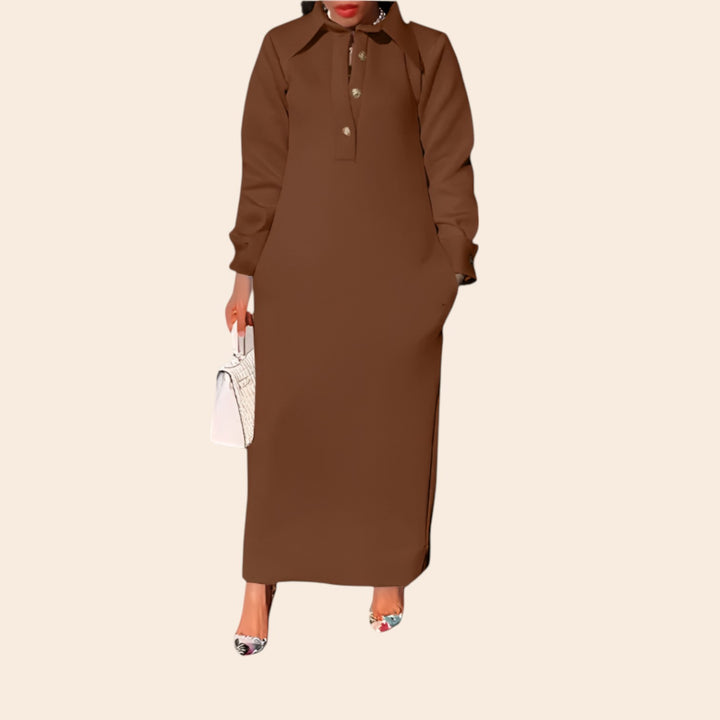 Felicity – Women’s Lapel Half-Button Dress