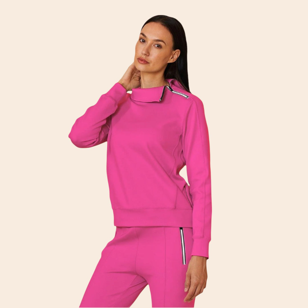 Lalaine – Irregular-Collar Women’s Golf Pullover & Pant Set