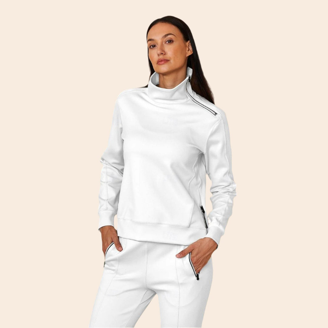 Lalaine – Irregular-Collar Women’s Golf Pullover & Pant Set